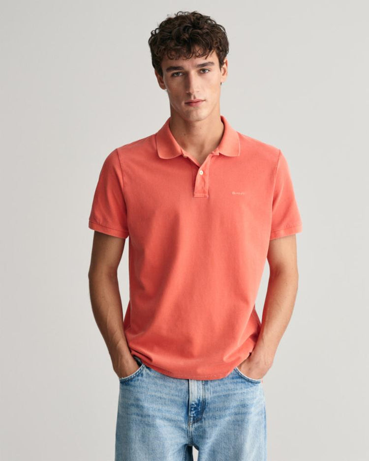 Gant Apparel Mens SUNFADED PIQUE SS RUGGER 828/BURNT ORANGE