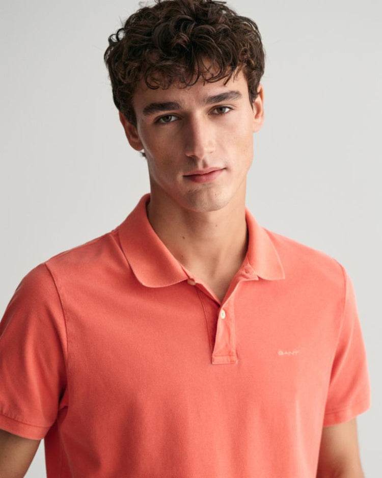 Gant Apparel Mens SUNFADED PIQUE SS RUGGER 828/BURNT ORANGE