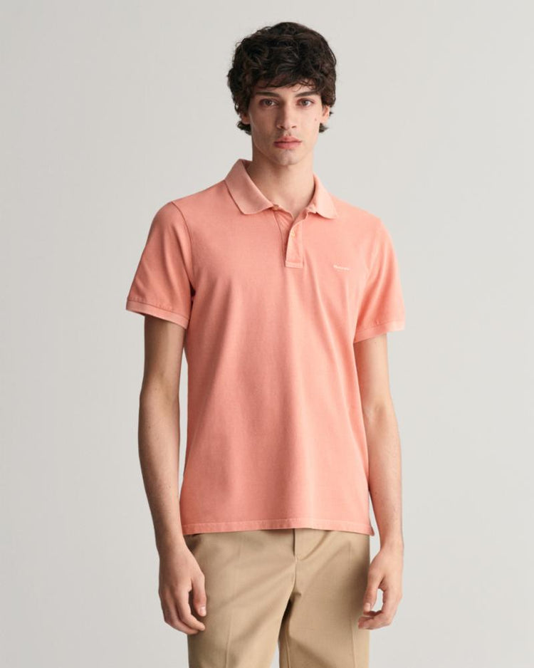 Gant Apparel Mens SUNFADED PIQUE SS RUGGER 624/PEACHY PINK