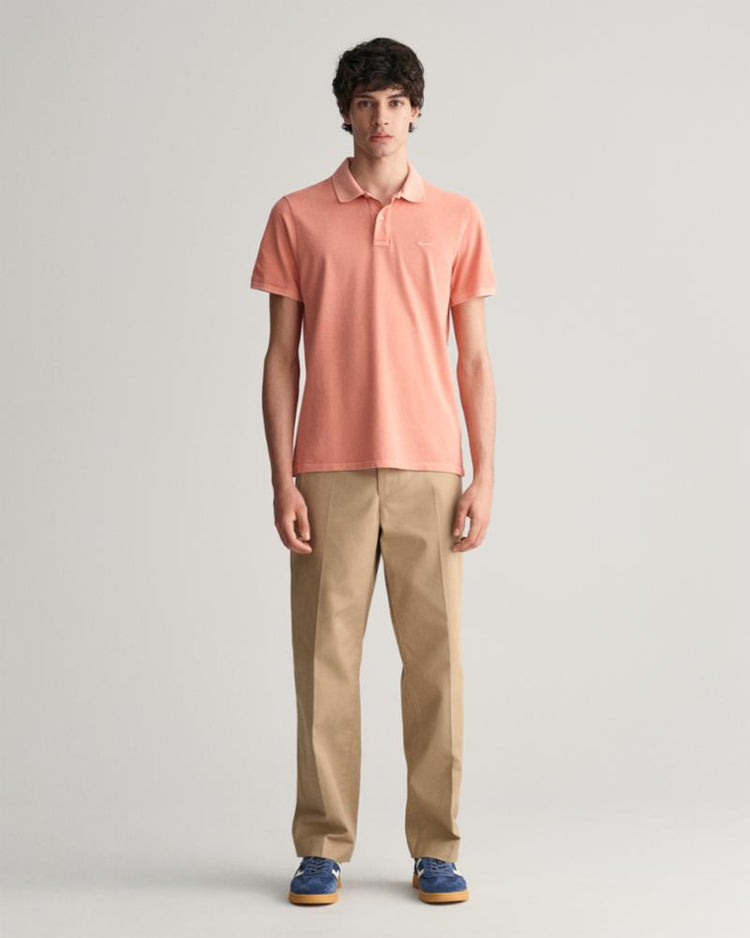 Gant Apparel Mens SUNFADED PIQUE SS RUGGER 624/PEACHY PINK