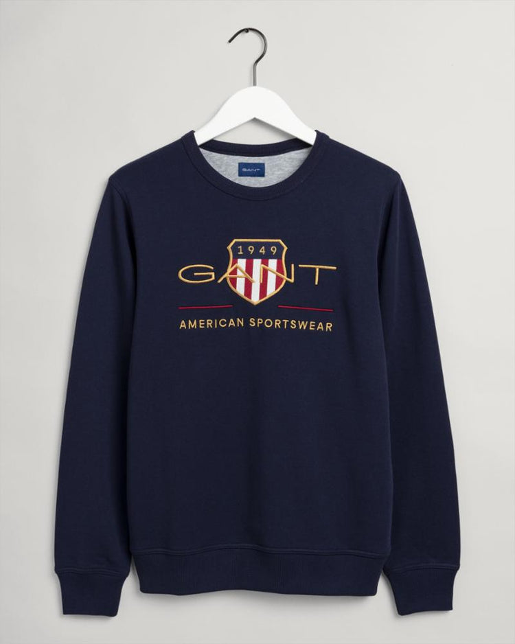 Gant Apparel Mens ARCHIVE SHIELD C-NECK 433/EVENING BLUE