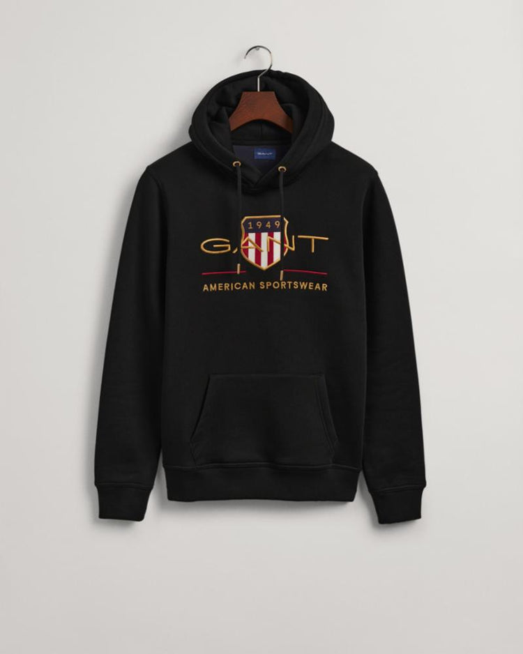 Gant Apparel Mens ARCHIVE SHIELD HOODIE 5/BLACK