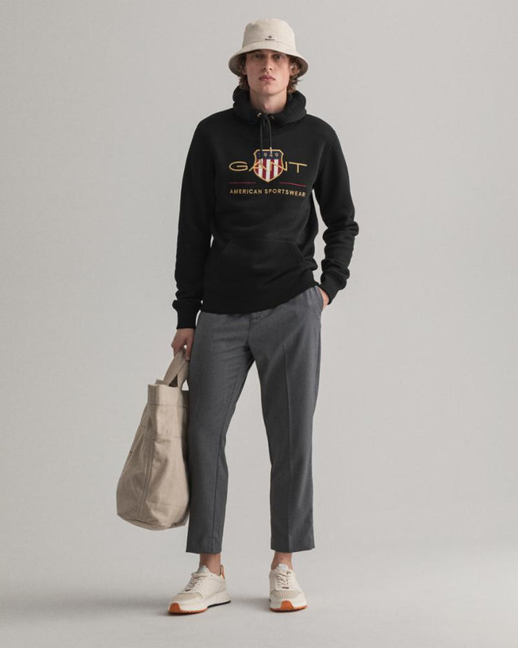 Gant Apparel Mens ARCHIVE SHIELD HOODIE 5/BLACK