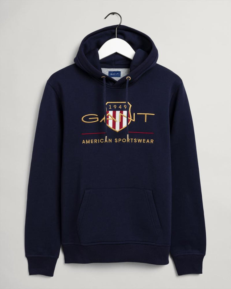 Gant Apparel Mens ARCHIVE SHIELD HOODIE 433/EVENING BLUE