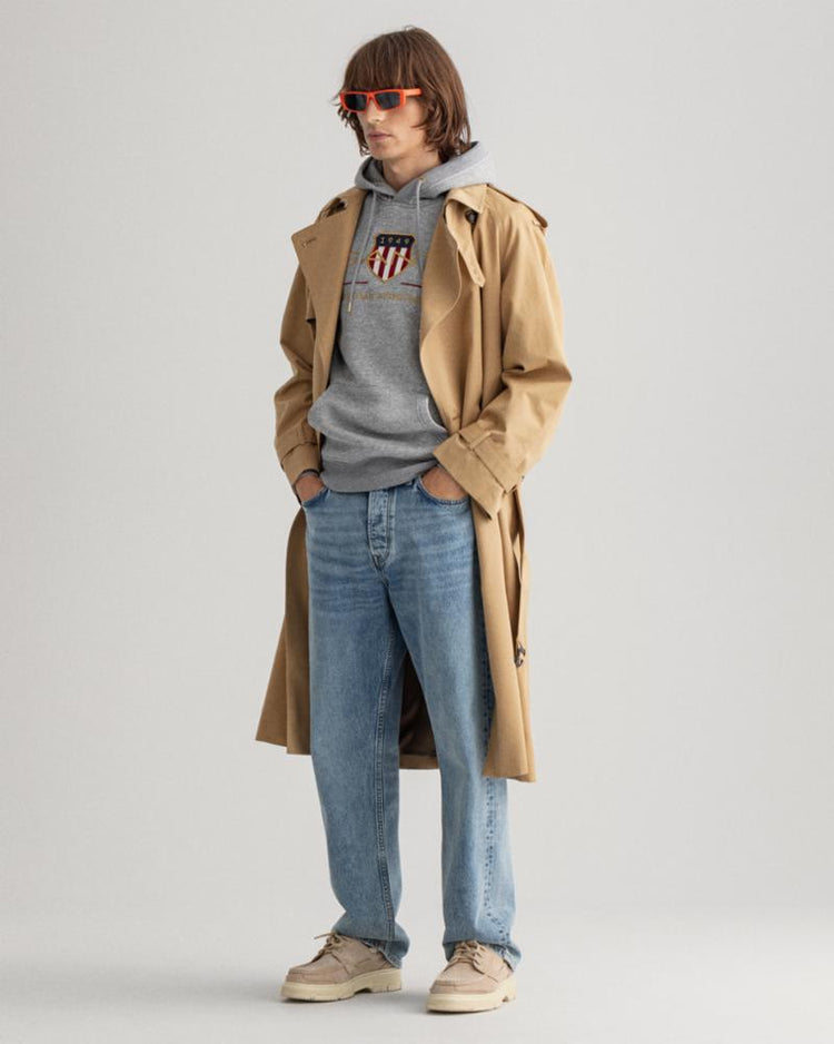 Gant Apparel Mens ARCHIVE SHIELD HOODIE 93/GREY MELANGE