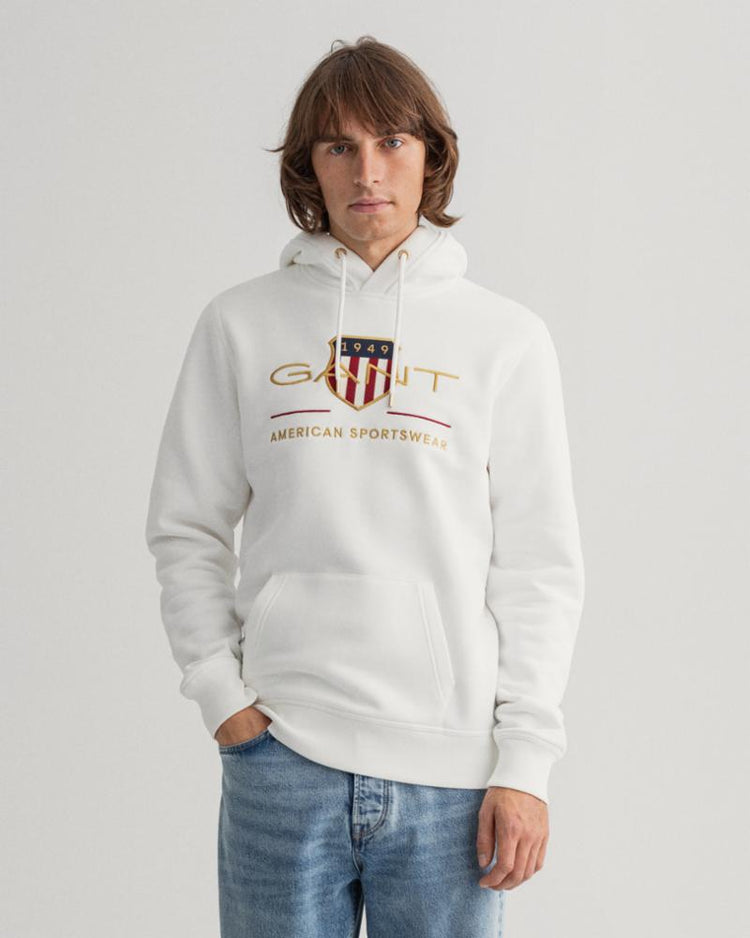 Gant Apparel Mens ARCHIVE SHIELD HOODIE 113/EGGSHELL
