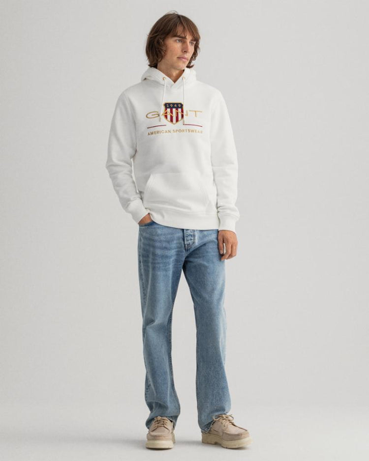 Gant Apparel Mens ARCHIVE SHIELD HOODIE 113/EGGSHELL