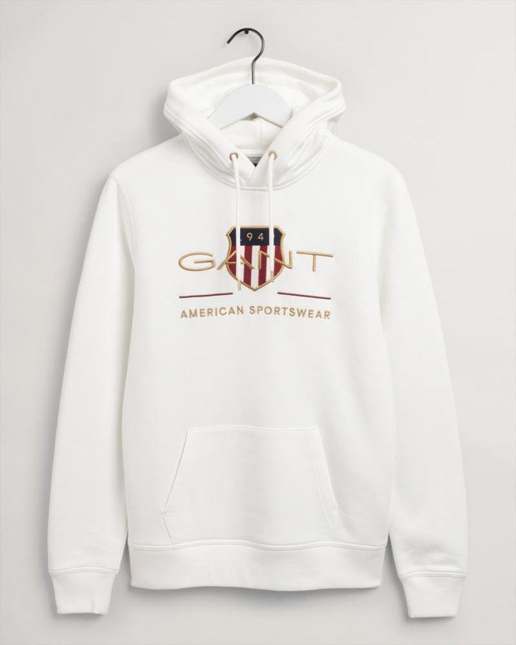 Gant Apparel Mens ARCHIVE SHIELD HOODIE 113/EGGSHELL