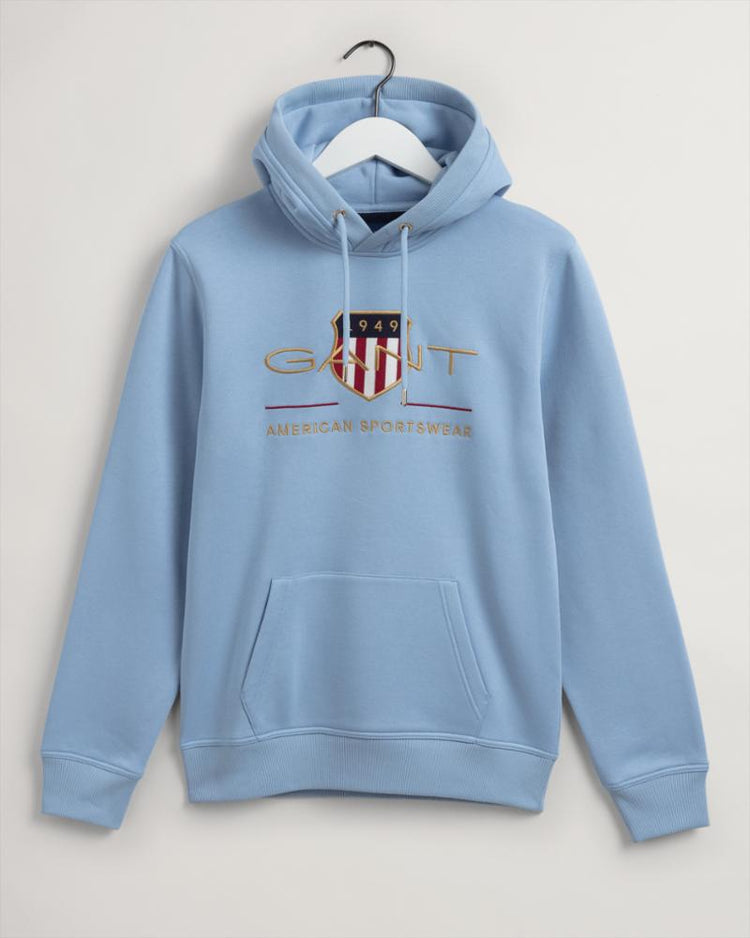 Gant Apparel Mens ARCHIVE SHIELD HOODIE 468/CAPRI BLUE