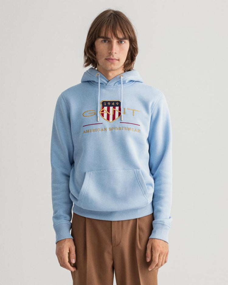 Gant Apparel Mens ARCHIVE SHIELD HOODIE 468/CAPRI BLUE