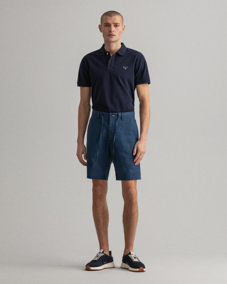 Gant Apparel Mens D2. RELAXED LINEN DS SHORTS 461/INSIGNIA BLUE