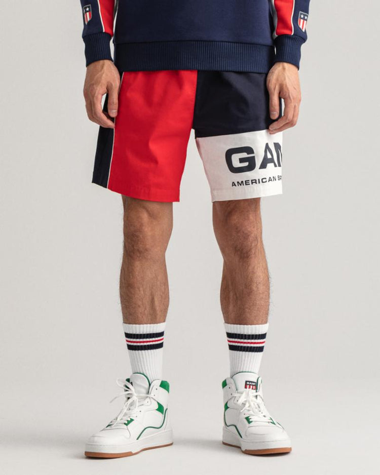 Gant Apparel Mens BLOCKED RETRO SHEILD SHORTS 620/BRIGHT RED