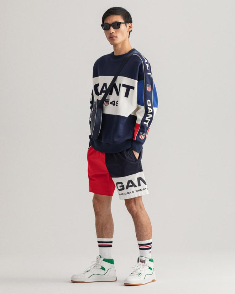 Gant Apparel Mens BLOCKED RETRO SHEILD SHORTS 620/BRIGHT RED