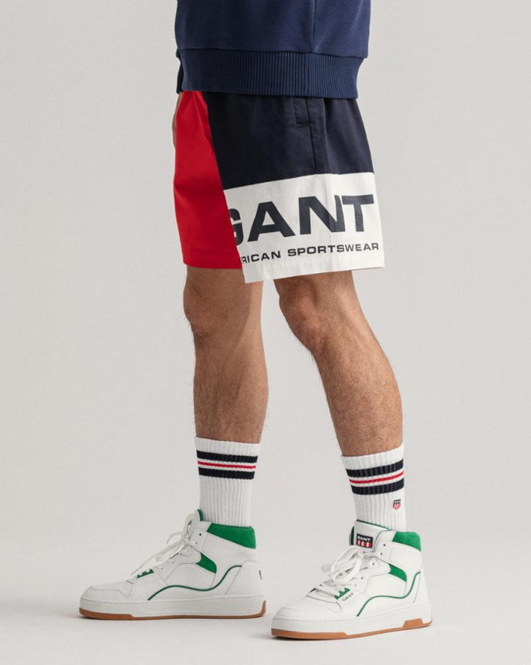 Gant Apparel Mens BLOCKED RETRO SHEILD SHORTS 620/BRIGHT RED