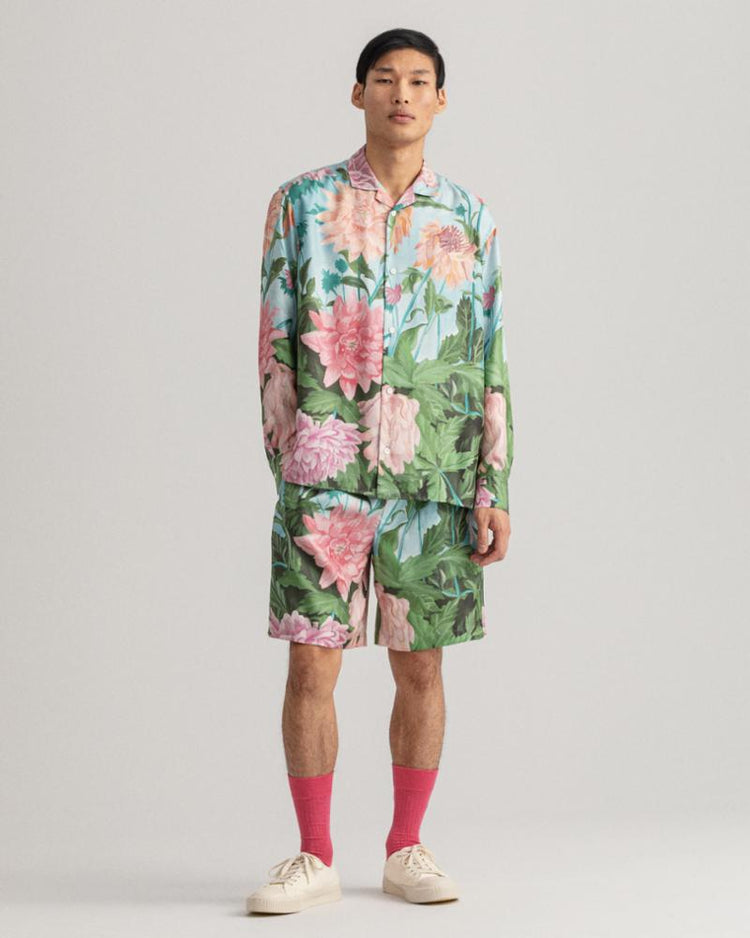 Gant Apparel Mens DAHLIA PRINT SILK SHORTS 665/RAPTURE ROSE