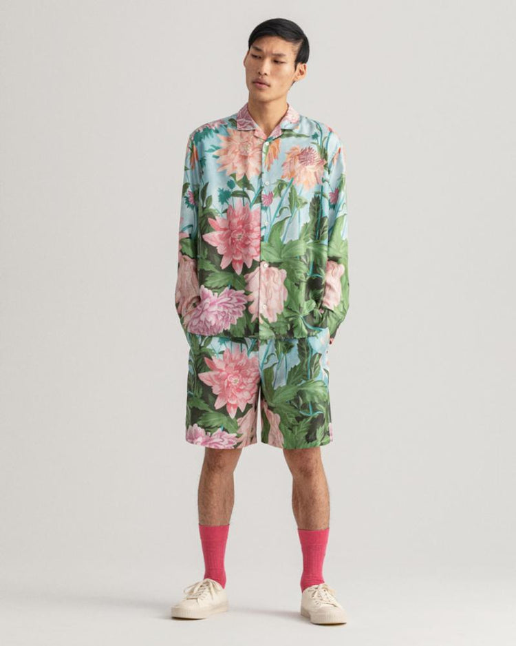 Gant Apparel Mens DAHLIA PRINT SILK SHORTS 665/RAPTURE ROSE