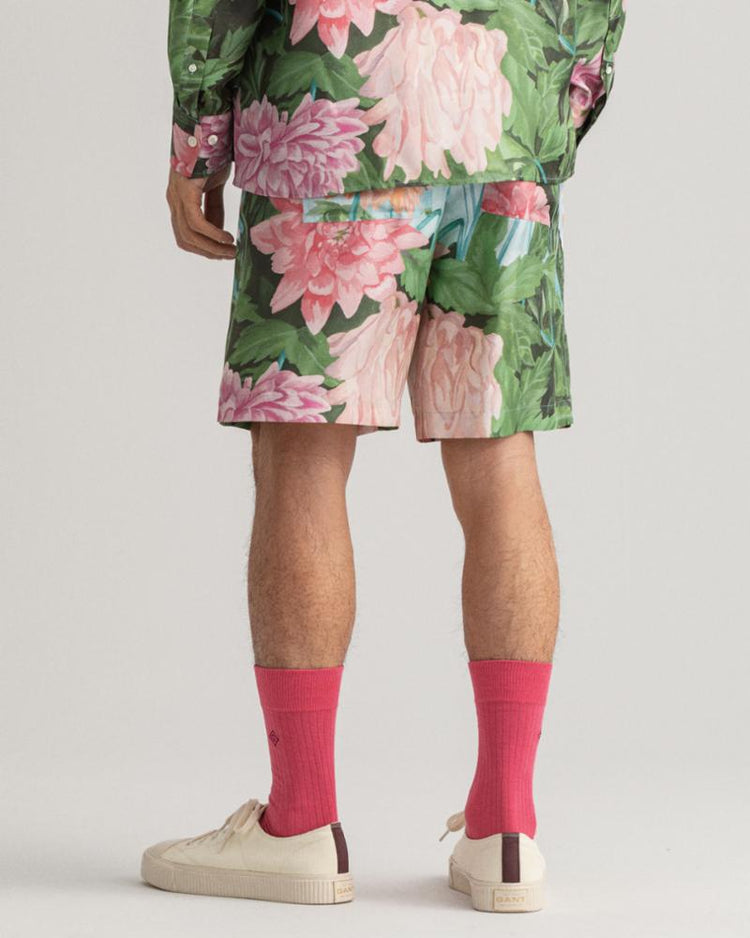 Gant Apparel Mens DAHLIA PRINT SILK SHORTS 665/RAPTURE ROSE