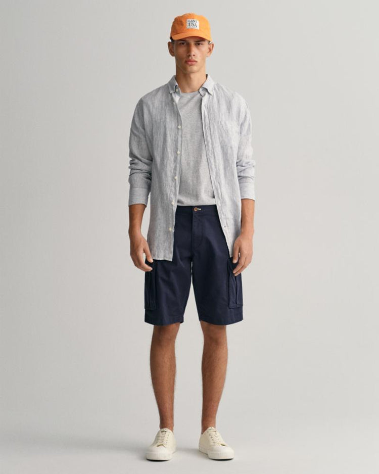 Gant Apparel Mens RELAXED TWILL CARGO SHORTS 410/MARINE