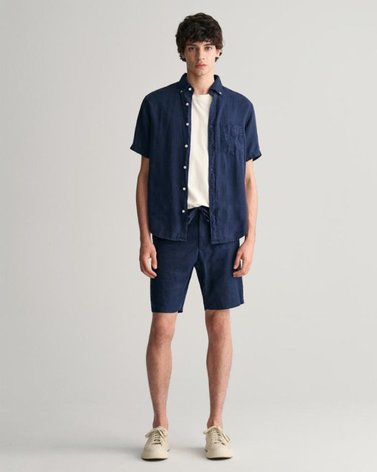 Gant Apparel Mens RELAXED LINEN DS SHORTS 410/MARINE