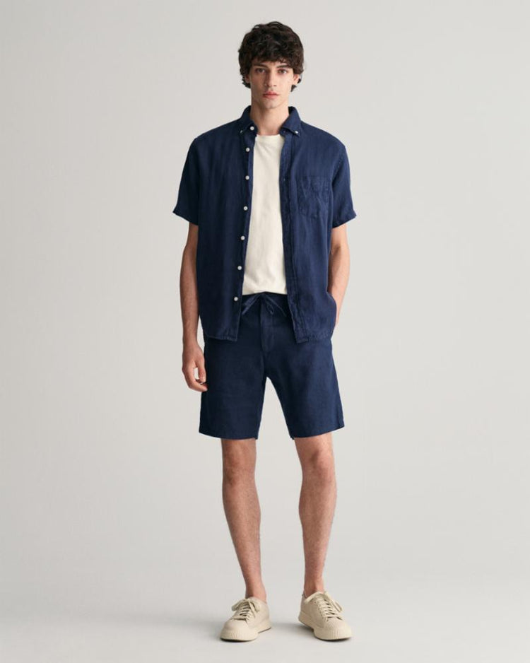 Gant Apparel Mens RELAXED LINEN DS SHORTS 410/MARINE