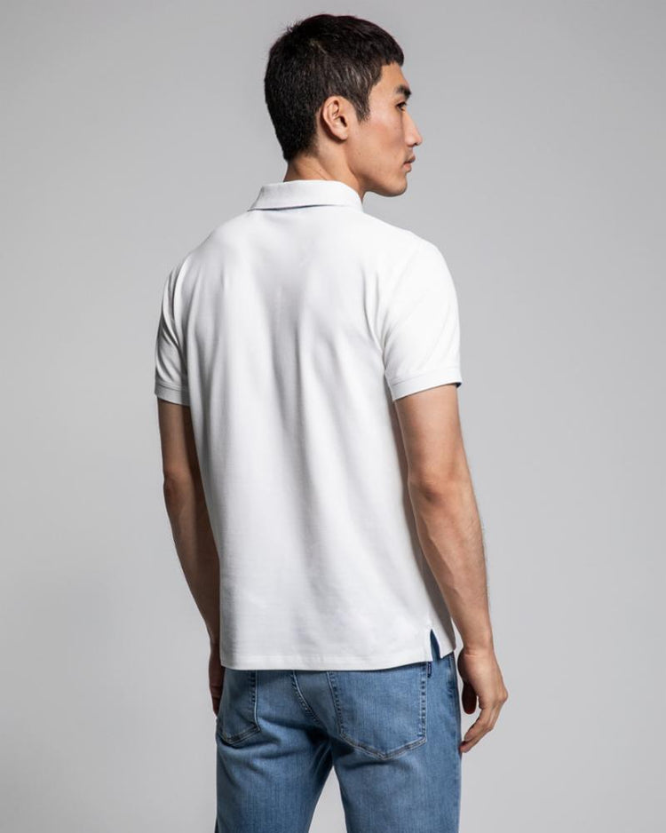 Gant Apparel Mens CONTRAST COLLAR PIQUE SS RUGGER 113/EGGSHELL