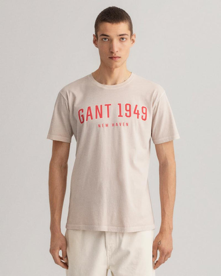 Gant Apparel Mens GANT 1949 SS T-SHIRT 34/PUTTY
