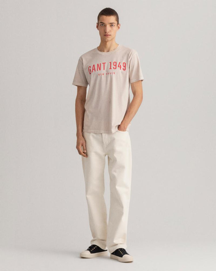 Gant Apparel Mens GANT 1949 SS T-SHIRT 34/PUTTY