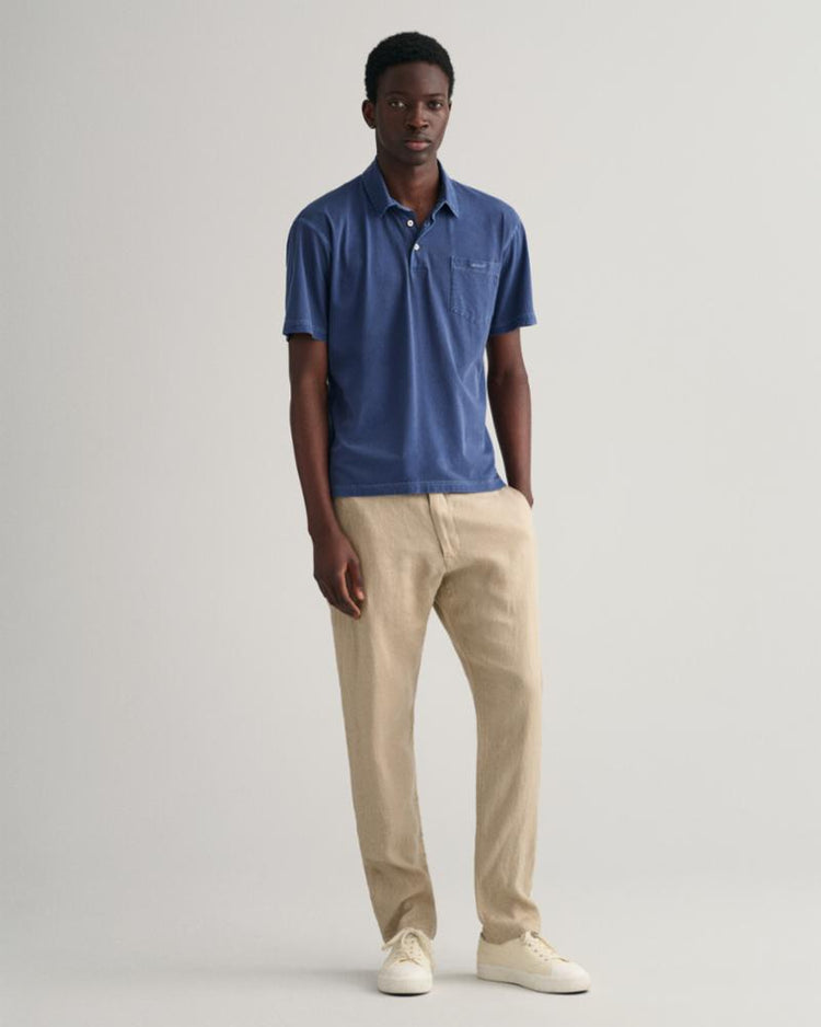 Gant Apparel Mens SOLID SUNFADED JERSEY SS RUGGER 423/PERSIAN BLUE