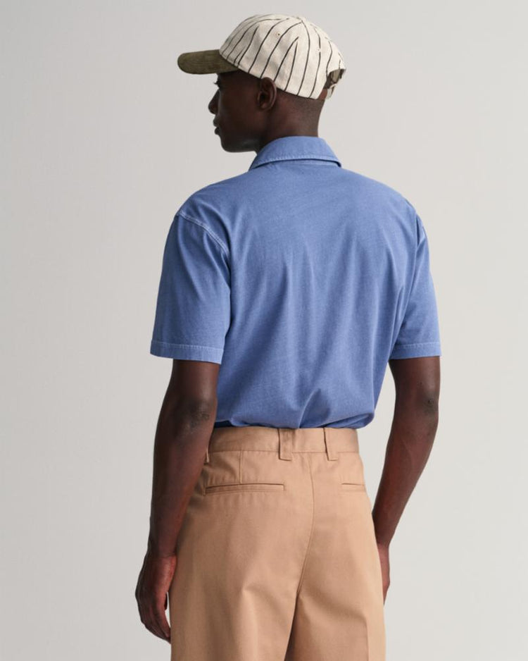 Gant Apparel Mens SOLID SUNFADED JERSEY SS RUGGER 464/SALTY SEA