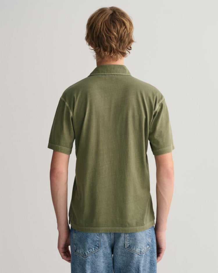 Gant Apparel Mens SOLID SUNFADED JERSEY SS RUGGER 362/KALAMATA GREEN