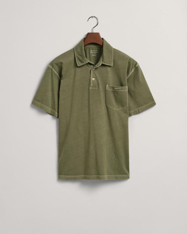 Gant Apparel Mens SOLID SUNFADED JERSEY SS RUGGER 362/KALAMATA GREEN