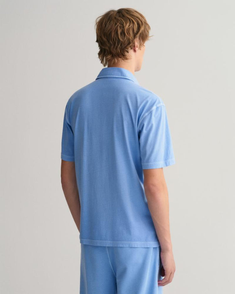 Gant Apparel Mens SOLID SUNFADED JERSEY SS RUGGER 414/GENTLE BLUE