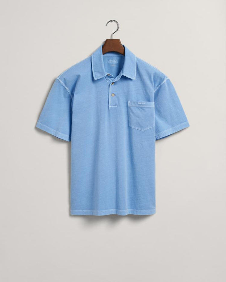 Gant Apparel Mens SOLID SUNFADED JERSEY SS RUGGER 414/GENTLE BLUE