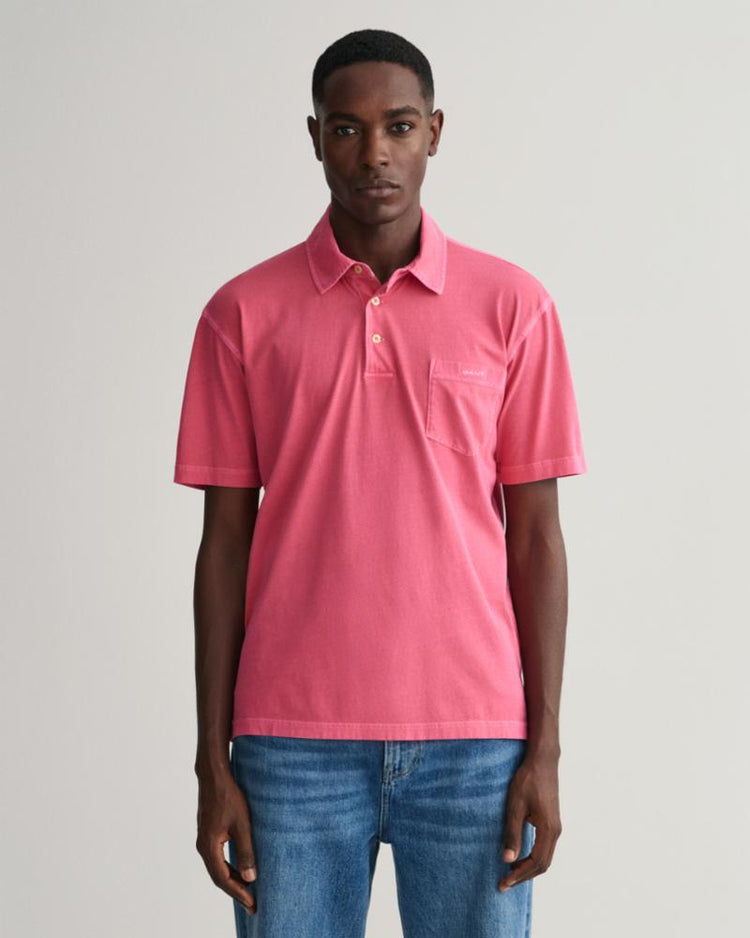 Gant Apparel Mens SOLID SUNFADED JERSEY SS RUGGER 635/MAGENTA PINK