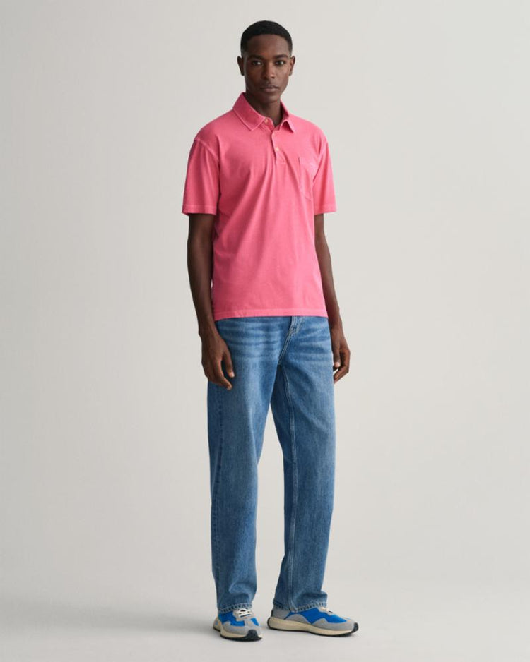 Gant Apparel Mens SOLID SUNFADED JERSEY SS RUGGER 635/MAGENTA PINK