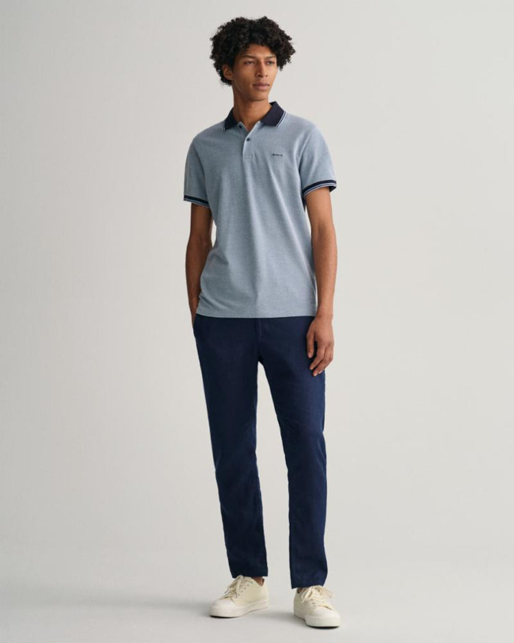 Gant Apparel Mens 4-COL OXFORD SS PIQUE 414/GENTLE BLUE