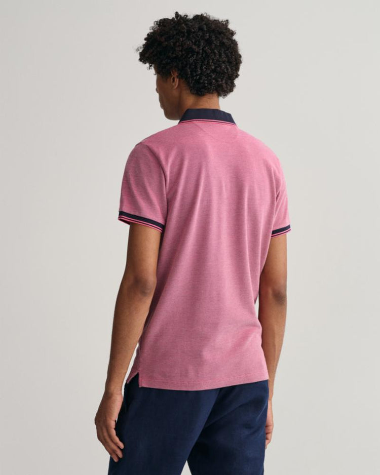 Gant Apparel Mens 4-COL OXFORD SS PIQUE 635/MAGENTA PINK