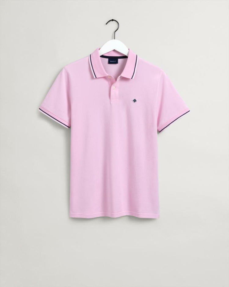 Gant Apparel Mens CONTRAST TIPPING SS RUGGER 647/PEONY PINK