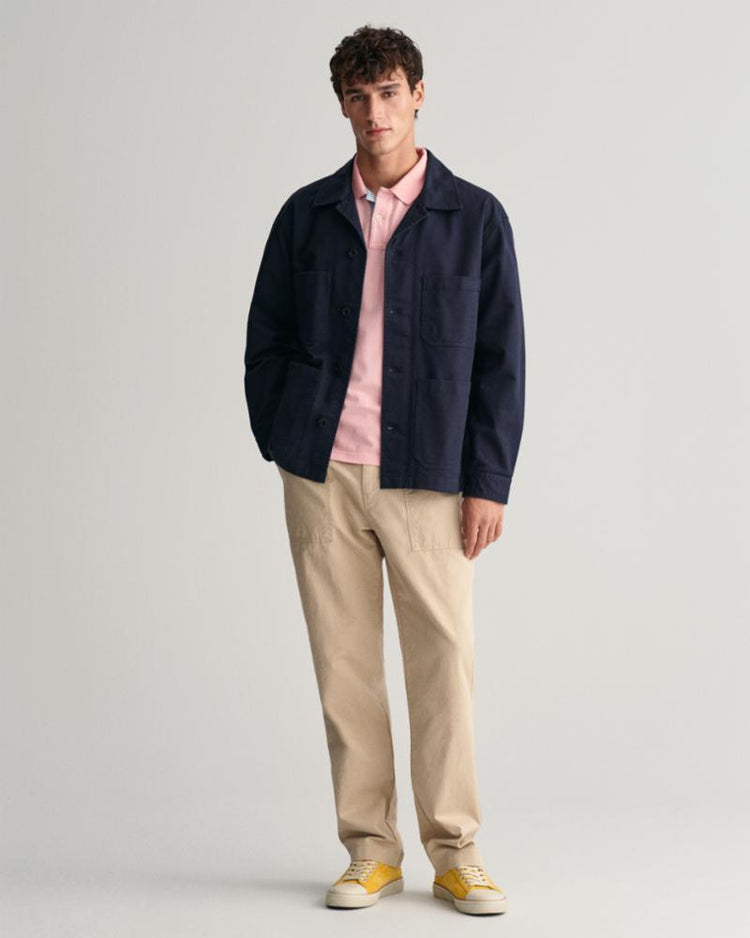 Gant Apparel Mens REG CONTRAST PIQUE SS RUGGER 671/BUBBELGUM PINK