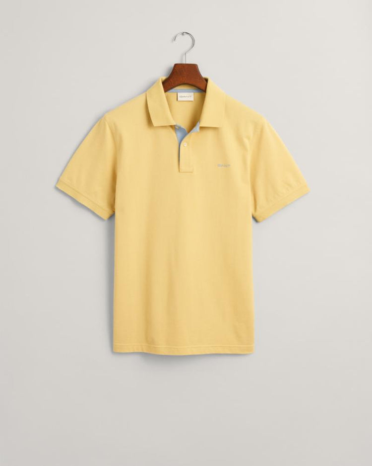 Gant Apparel Mens REG CONTRAST PIQUE SS RUGGER 726/DUSTY YELLOW