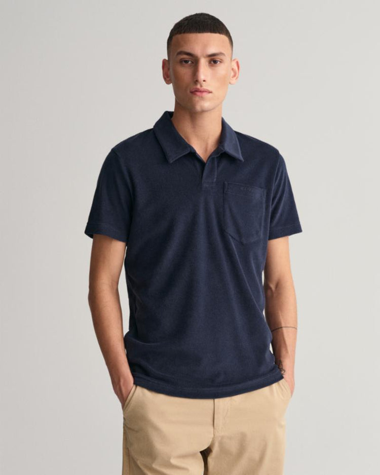 Gant Apparel Mens TERRY SS PIQUE 433/EVENING BLUE