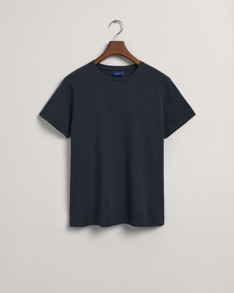 Gant Apparel Mens WAFFLE TEXTURE T-SHIRT 433/EVENING BLUE
