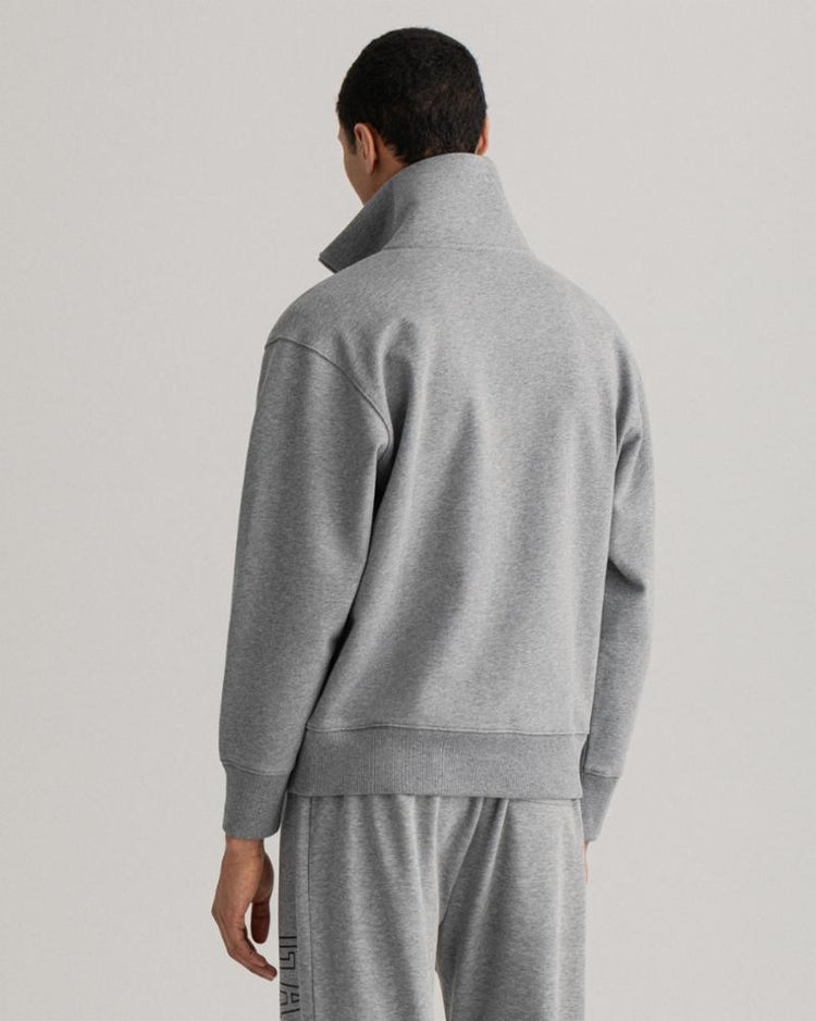 Gant Apparel Mens RETRO SHIELD HALF ZIP SWEAT 93/GREY MELANGE