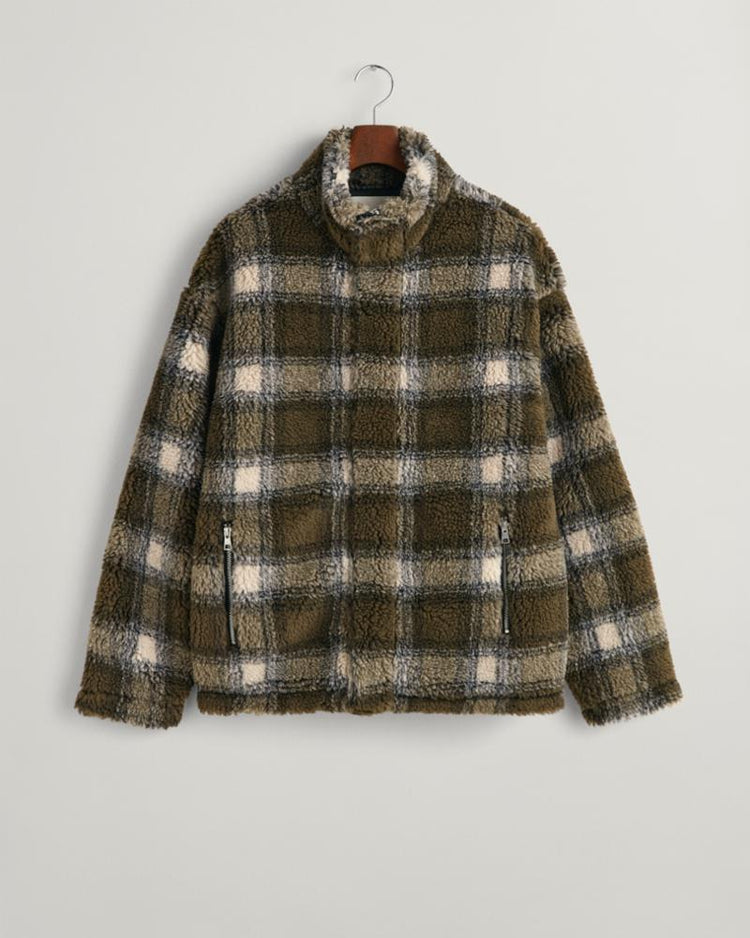 Gant Apparel Mens CHECK FLEECE FULL ZIP 105/MULTICOLOR