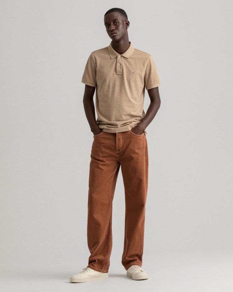 Gant Apparel Mens ORIGINAL PIQUE SS RUGGER 296/KHAKI MEL