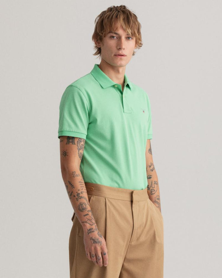 Gant Apparel Mens ORIGINAL PIQUE SS RUGGER 304/ABSINTHE GREEN