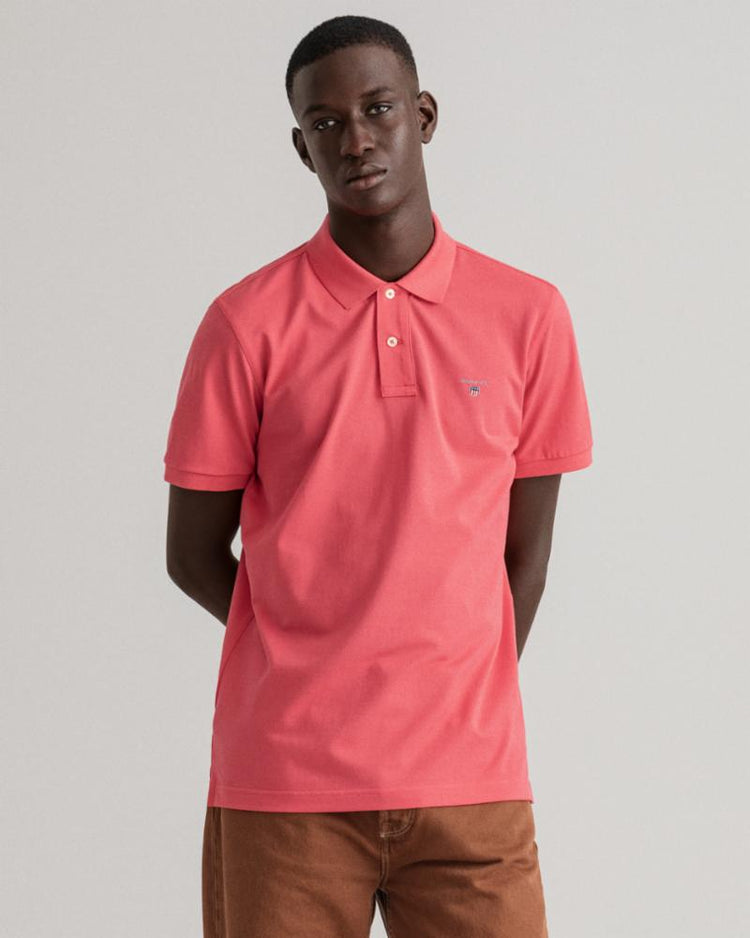 Gant Apparel Mens ORIGINAL PIQUE SS RUGGER 652/WATERMELON PINK
