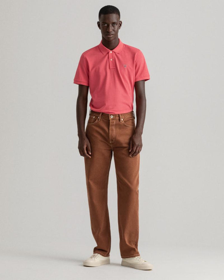 Gant Apparel Mens ORIGINAL PIQUE SS RUGGER 652/WATERMELON PINK