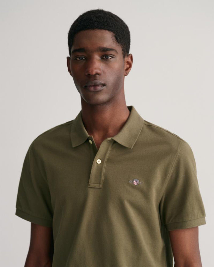Gant Apparel Mens REG SHIELD SS PIQUE POLO 301/JUNIPER GREEN