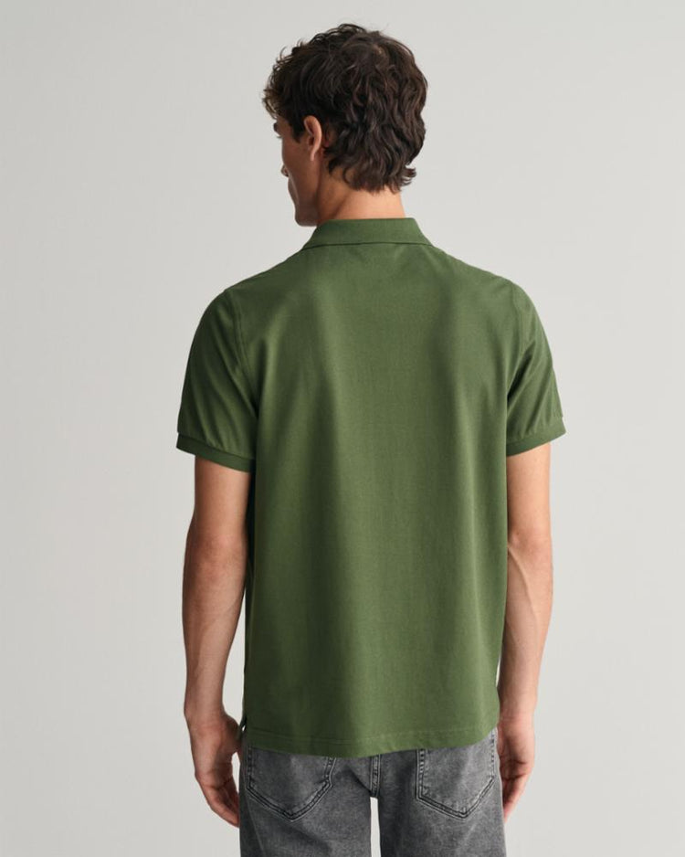 Gant Apparel Mens REG SHIELD SS PIQUE POLO 313/PINE GREEN